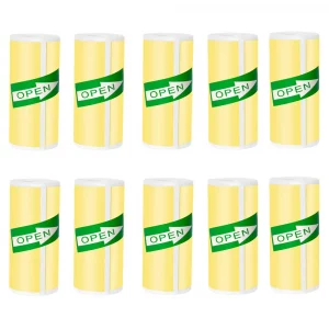 Papier thermique couleur 57mm pour étiqueteuse – autocollant photo - 10pcs Yellow adhesi