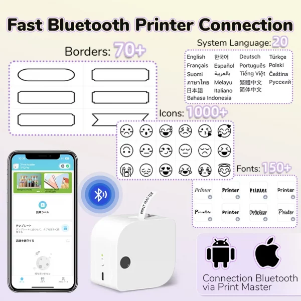 Étiqueteuse P12 PRO Bluetooth – ruban tissu, rechargeable, sans encre – Image 3