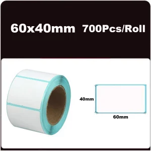 Étiquettes thermiques pour étiqueteuse – blanches, 20 à 50 pcs, code-barres & expédition - 1Roll-60x40mm