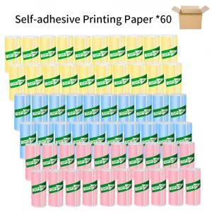 Papier thermique couleur 57mm pour étiqueteuse – autocollant photo - 60pcs Color adhesive