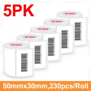 Étiquettes auto-adhésives 20–50mm pour étiqueteuse E210, P50, M110, M200, M220 – pack de 5/10 - 5PK White 50-30mm