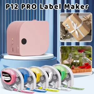 Étiqueteuse P12 PRO Bluetooth – ruban tissu, rechargeable, sans encre