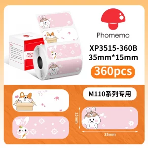 Rouleau d’étiquettes thermiques colorées transparentes pour étiqueteuse – M110, M200, E210, P50, P1 - Pattern-B