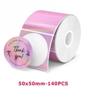 Rouleau d’étiquettes thermiques colorées transparentes pour étiqueteuse – M110, M200, E210, P50, P1 - Pink Laser-200006154