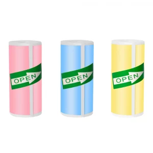 Papier thermique couleur 57mm pour étiqueteuse – autocollant photo - 3pcs Color adhesive