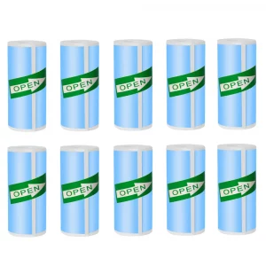 Papier thermique couleur 57mm pour étiqueteuse – autocollant photo - 10pcs Blue adhesive