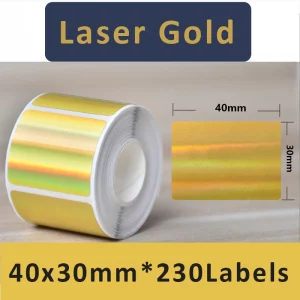 Rouleau d’étiquettes thermiques colorées transparentes pour étiqueteuse – M110, M200, E210, P50, P1 - Laser Gold-173