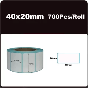 Étiquettes thermiques pour étiqueteuse – blanches, 20 à 50 pcs, code-barres & expédition - 1Roll-40x20mm