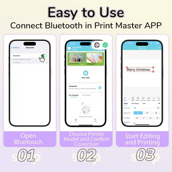 Étiqueteuse P12 PRO Bluetooth – ruban tissu, rechargeable, sans encre – Image 6