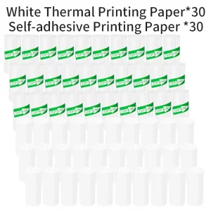 Papier thermique couleur 57mm pour étiqueteuse – autocollant photo - 60pcs White mix