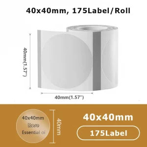 Rouleau d’étiquettes thermiques colorées transparentes pour étiqueteuse – M110, M200, E210, P50, P1 - 40mm Transparent-200006151