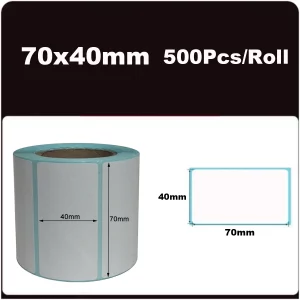 Étiquettes thermiques pour étiqueteuse – blanches, 20 à 50 pcs, code-barres & expédition - 1Roll-70x40mm