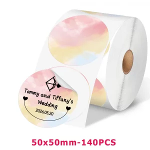 Rouleau d’étiquettes thermiques colorées transparentes pour étiqueteuse – M110, M200, E210, P50, P1 - 50mm Color