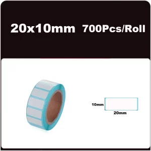 Étiquettes thermiques pour étiqueteuse – blanches, 20 à 50 pcs, code-barres & expédition - 1Roll-20x10mm