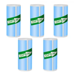 Papier thermique couleur 57mm pour étiqueteuse – autocollant photo - 5pcs Blue adhesive