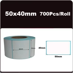 Étiquettes thermiques pour étiqueteuse – blanches, 20 à 50 pcs, code-barres & expédition - 1Roll-50x40mm