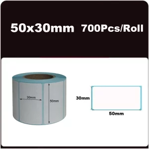 Étiquettes thermiques pour étiqueteuse – blanches, 20 à 50 pcs, code-barres & expédition - 1Roll-50x30mm