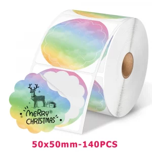 Rouleau d’étiquettes thermiques colorées transparentes pour étiqueteuse – M110, M200, E210, P50, P1 - 50mm Color-100017827