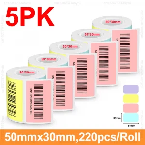 Étiquettes auto-adhésives 20–50mm pour étiqueteuse E210, P50, M110, M200, M220 – pack de 5/10 - 5PK Color Square
