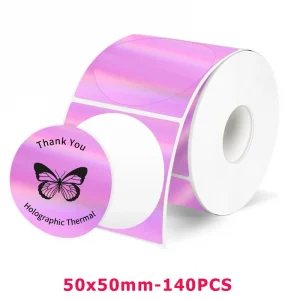 Rouleau d’étiquettes thermiques colorées transparentes pour étiqueteuse – M110, M200, E210, P50, P1 - Purple Laser-200004889