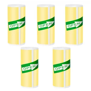 Papier thermique couleur 57mm pour étiqueteuse – autocollant photo - 5pcs Yellow adhesi