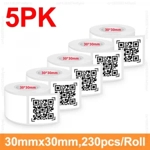 Étiquettes auto-adhésives 20–50mm pour étiqueteuse E210, P50, M110, M200, M220 – pack de 5/10 - 5PK White 30-30mm