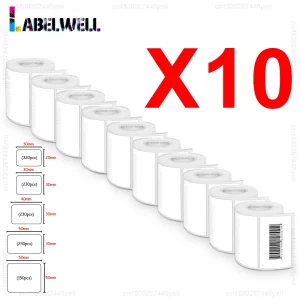 Étiquettes auto-adhésives 20–50mm pour étiqueteuse E210, P50, M110, M200, M220 – pack de 5/10